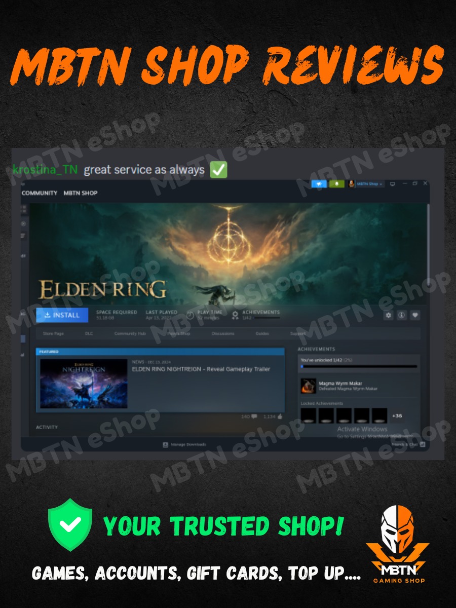 Screenshot of a customer review
